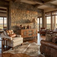 Rustic Copper Console: Some lifestyle images are created with AI for visualization purposes. Crafted from natural solid wood, each piece is unique and will vary.