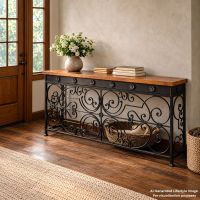 Modern Copper Console: This image was generated or modified using AI for visualization purposes.