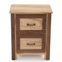 Contemporary Cabin 2 Drawer Maple & Walnut Nightstand