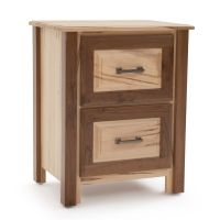 Contemporary Cabin 2 Drawer Maple & Walnut Nightstand