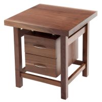 Contemporary Classic 2 Drawer Black Walnut End Table