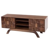 Contemporary Classic Wood Tile Entertainment Center