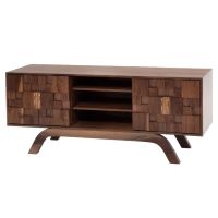 Contemporary Classic Wood Tile Entertainment Center