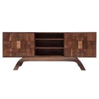 Contemporary Classic Wood Tile Entertainment Center