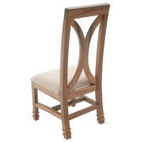 Contemporary Hourglass Dining Chair - Golden Walnut - Creme Linen Fabric
