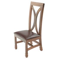 Contemporary Hourglass Dining Chair - Golden Walnut - Burnt Umber Cypress Leather