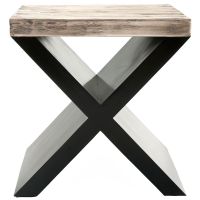 Contemporary Wood End Table shown in Urban Graphite Reclaimed Wood