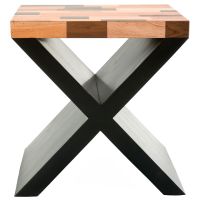Contemporary Wood End Table shown in Smooth Reclaimed Wood