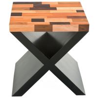 Contemporary Wood End Table shown in Smooth Reclaimed Wood