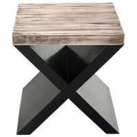 Contemporary Wood End Table shown in Urban Graphite Reclaimed Wood