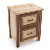 Contemporary Cabin 2 Drawer Maple & Walnut Nightstand