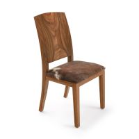 Contemporary Bell Arc Upholstered Cowhide Dining Chair