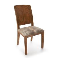 Contemporary Bell Arc Upholstered Cowhide Dining Chair