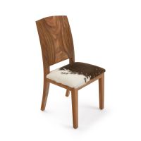 Contemporary Bell Arc Upholstered Cowhide Dining Chair