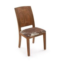 Contemporary Bell Arc Upholstered Cowhide Dining Chairs