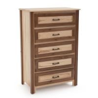 Contemporary Cabin 5 Drawer Maple & Walnut Chest