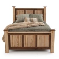 Contemporary Cabin Maple & Walnut Triple Panel Bed