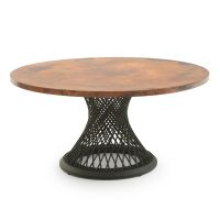 Modern Hammered Copper Round Dining Table