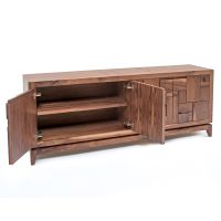 Contemporary Geometric Black Walnut Sideboard