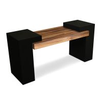Urban Rustic Ebony & Golden Walnut Desk - No Accent