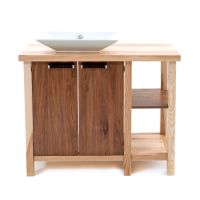 Contemporary Wood Vanity - Sink Left