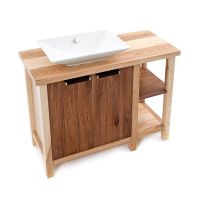 Contemporary Wood Vanity - Sink Left