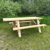 Contoured Comfort Log Picnic Table - 72" Accessible