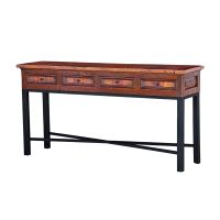 Copenhagen Hammered Copper 4 Drawer Console Table - 72"