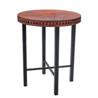 Copenhagen Hammered Copper Pub Table - Wavy Hammered Copper Table Top