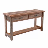 Copper Canyon Two Drawer Sofa Table w/ Copper Inlay