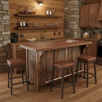 Reclaimed Wood Bar: Some lifestyle images are created with AI for visualization purposes. Crafted from natural solid wood, each piece is unique and will vary.