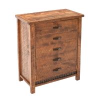 Rustic Corrugated 5 Drawer Barnwood Chest