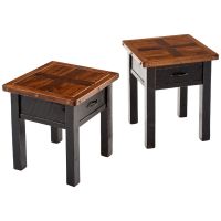 Cottage Sunrise Painted 1 Drawer End Tables shown in Black Harvest Paint Finish