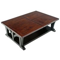 Cottage Sunrise Painted Coffee Table - Black Harvest Base Paint Finish