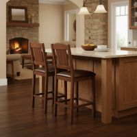 Reclaimed Wood Bar Stool: Some lifestyle images are created with AI for visualization purposes. Crafted from natural solid wood, each piece is unique and will vary.