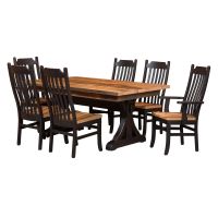 Croft Rustic Reclaimed Dining Table & Chairs - Solid Top