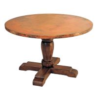 Crossroads Hammered Copper Round Dining Table
