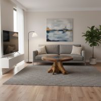 Modern Coffee Table: Some lifestyle images are created with AI for visualization purposes. Crafted from natural solid wood, each piece is unique and will vary.