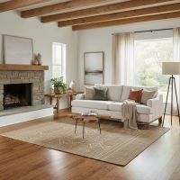 Hairpin Leg Coffee Table: Some lifestyle images are created with AI for visualization purposes. Crafted from natural solid wood, each piece is unique and will vary.