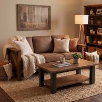 Modern Rustic Dining Table: Some lifestyle images are created with AI for visualization purposes. Crafted from natural solid wood, each piece is unique and will vary.