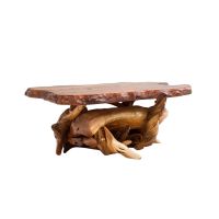 Ornate Rustic Redwood and Juniper Root Coffee Table--Clear finish