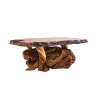 Ornate Rustic Redwood and Juniper Root Coffee Table--Clear finish