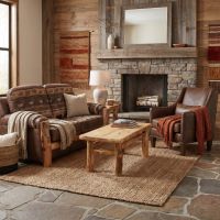 Rustic Aspen Coffee Table: Some lifestyle images are created with AI for visualization purposes. Crafted from natural solid wood, each piece is unique and will vary.