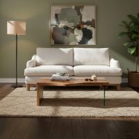 Modern Coffee Table: Some lifestyle images are created with AI for visualization purposes. Crafted from natural solid wood, each piece is unique and will vary.