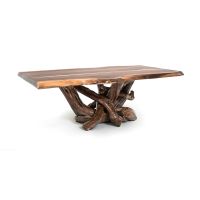 Rustic Black Walnut Coffee Table--Clear finish top, Rustic Barnwood finish base