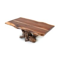 Rustic Black Walnut Coffee Table--Clear finish top, Rustic Barnwood finish base
