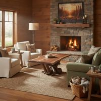 Walnut Coffee Table: Some lifestyle images are created with AI for visualization purposes. Crafted from natural solid wood, each piece is unique and will vary.