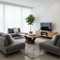 Rustic Coffee Table: Some lifestyle images are created with AI for visualization purposes. Crafted from natural solid wood, each piece is unique and will vary.