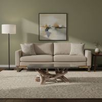 Customizable Modern Coffee Table: Some lifestyle images are created with AI for visualization purposes. Crafted from natural solid wood, each piece is unique and will vary.