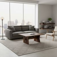 Solid Wood Coffee Table: Some lifestyle images are created with AI for visualization purposes. Crafted from natural solid wood, each piece is unique and will vary.